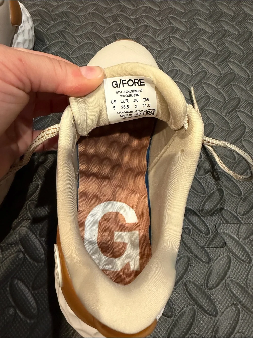 G/FORE Women's Beige & White Lace-Up Hybrid Golf Shoes